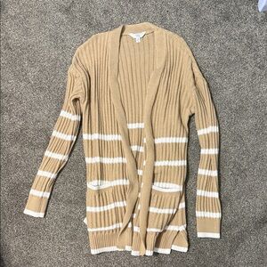 Women's Time & Tru Tan Striped Sweater